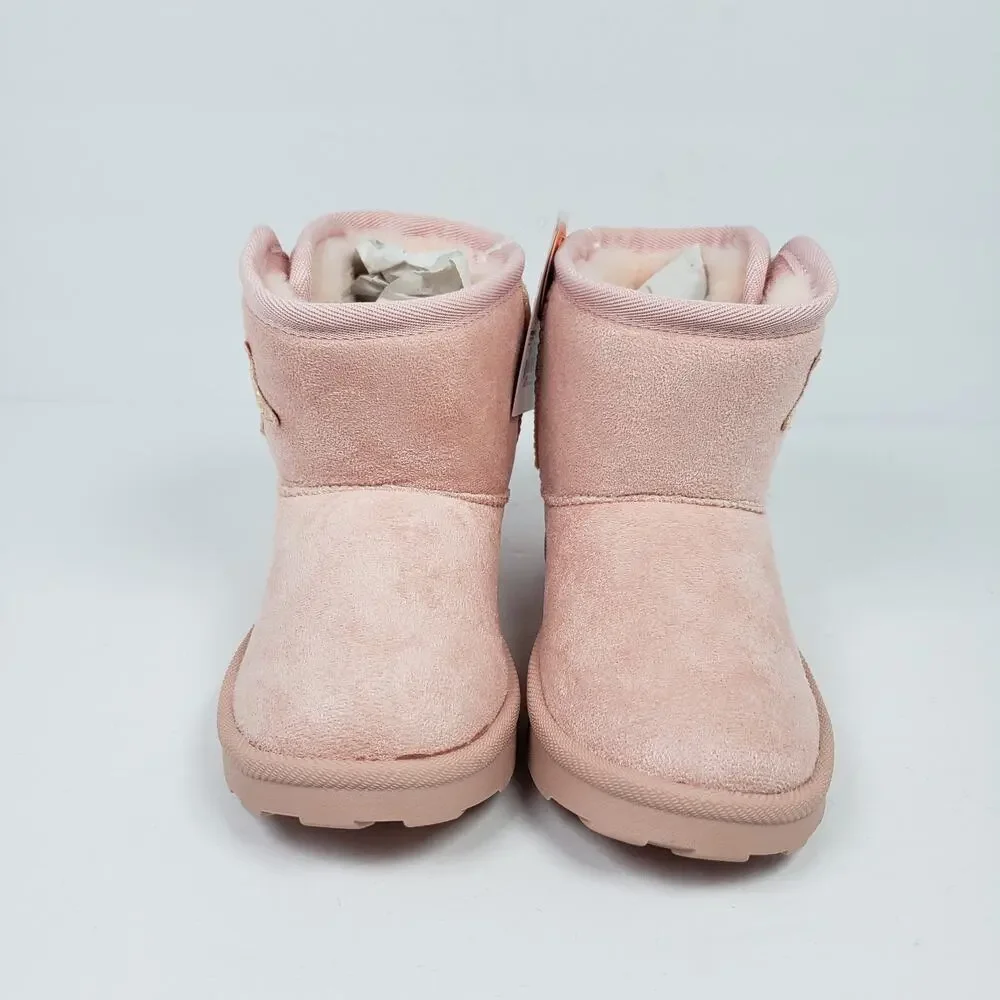 Jumping Beans Munchie Toddler Girls Sz 10 Pink Pull On Faux Fur Warm Winter Boot